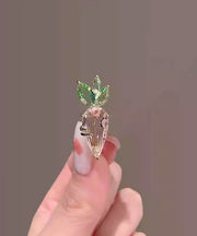 Beautiful Pink Alloy Crystal Carrot Brooches