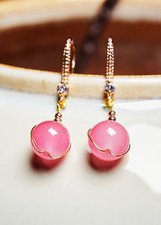 Beautiful Pink Crystal Drop Earrings