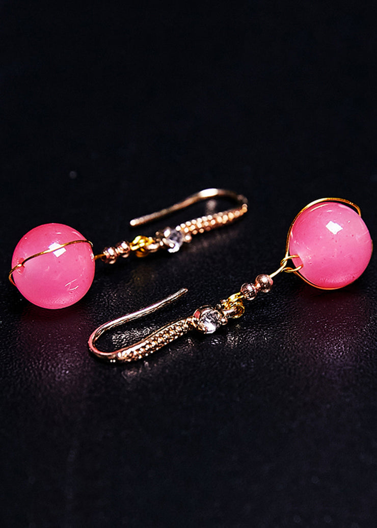 Beautiful Pink Crystal Drop Earrings