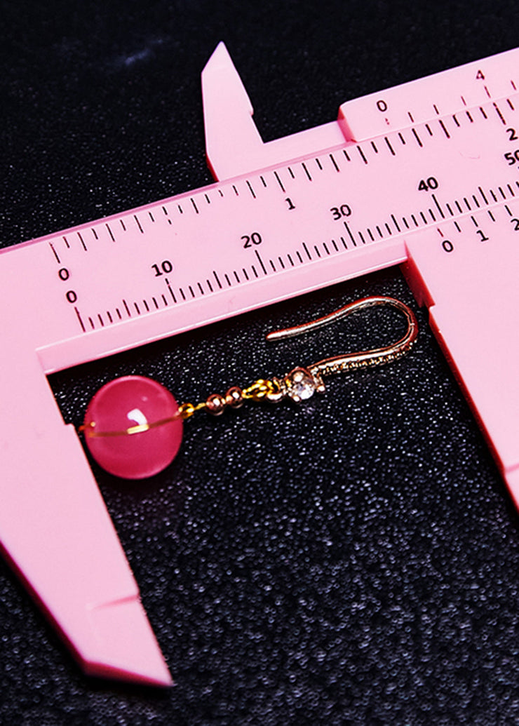 Beautiful Pink Crystal Drop Earrings