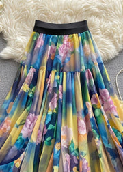 Beautiful Print Tulle Skirts Exra Large Hem Summer