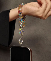 Beautiful Rainbow Crystal Beading Water Drop Phone Chains