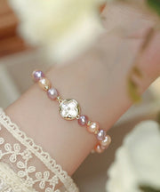 Beautiful Rainbow Sterling Silver Alloy Pearl Beading Bracelet