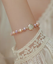 Beautiful Rainbow Sterling Silver Alloy Pearl Beading Bracelet