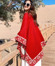 Beautiful Red Oversized Print Cashmere Shawl