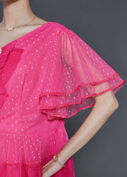 Beautiful Rose Dot Patchwork Tulle Mid Dress Summer