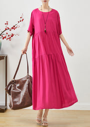 Beautiful Rose Oversized Patchwork Cotton Maxi Dresses Summer