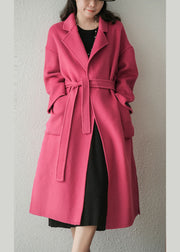 Beautiful Rose Peter Pan Collar Sashes Woolen Coats Winter