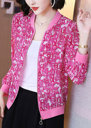 Beautiful Rose V Neck Letter Print Silk Coats Summer