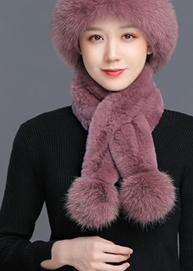 Beautiful Taro Purple Rabbit Hair Leather And Fur Cloche Hat – SooLinen
