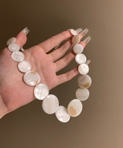 Beautiful White Alloy Pearl Shell Collar Necklace