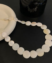 Beautiful White Alloy Pearl Shell Collar Necklace