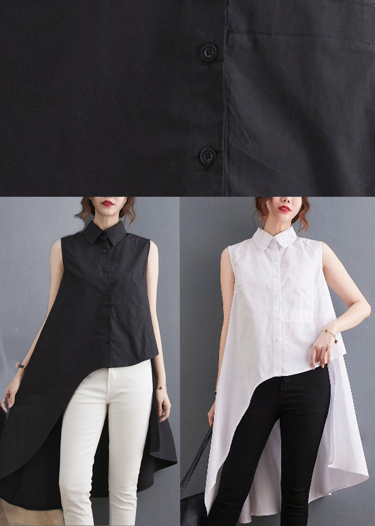 Beautiful White Peter Pan Collar Button Cotton Shirt Summer