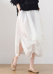 Beautiful White Solid High waist Side Open Cotton Harem Pants Summer