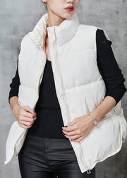 Beautiful White Zip Up Warm Duck Down Vests Spring