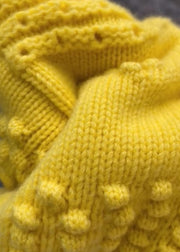 Beautiful Yellow O Neck Button Knit Sweaters Coat Fall