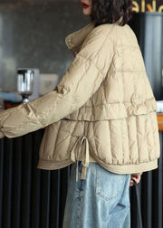 Beige Duck Down Canada Goose Jacket Side Open Oversized Winter