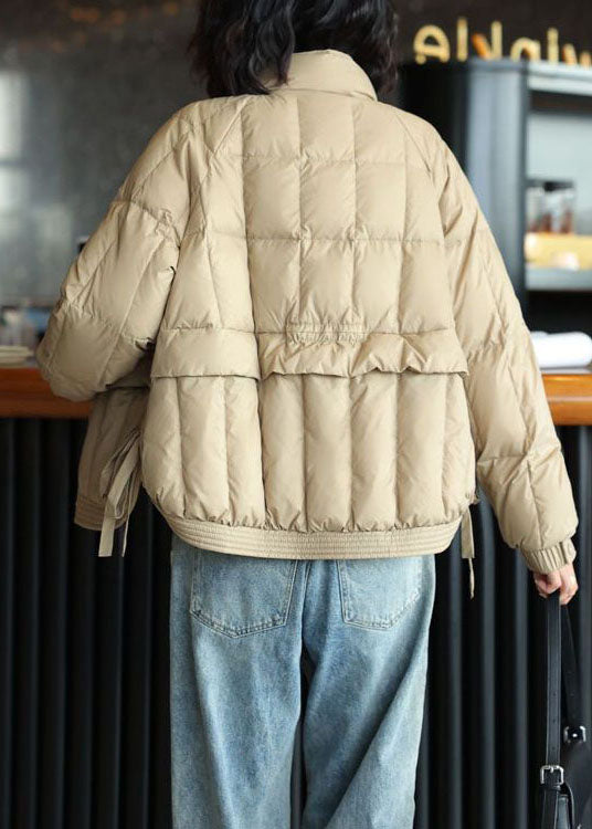 Beige Duck Down Canada Goose Jacket Side Open Oversized Winter