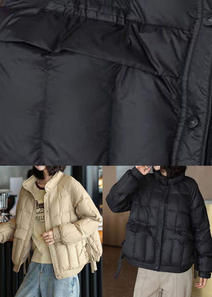 Beige Duck Down Canada Goose Jacket Side Open Oversized Winter