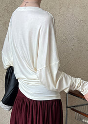 Beige Patchwork Cozy Top Long Sleeve