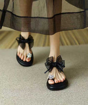 Beige Platform Slide Sandals Boutique Splicing Bow Zircon