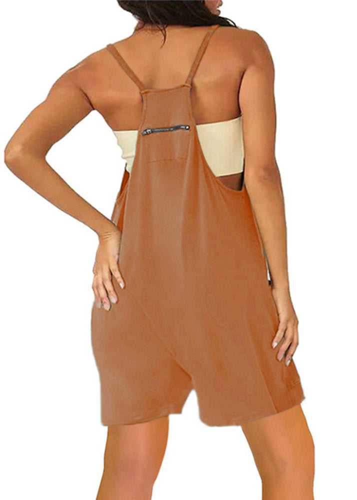 Big Yards Pocket Brown Suspenders Jumpsuits Overalls