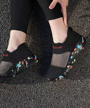 Black Breathable Mesh Casual Splicing Flat Shoes For Plus Size soolinen shoes-20251