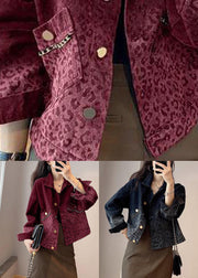 Black Button Pockets Denim Coats Long Sleeve