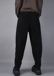 Black Corduroy Harem Pants Oversized Pockets Spring