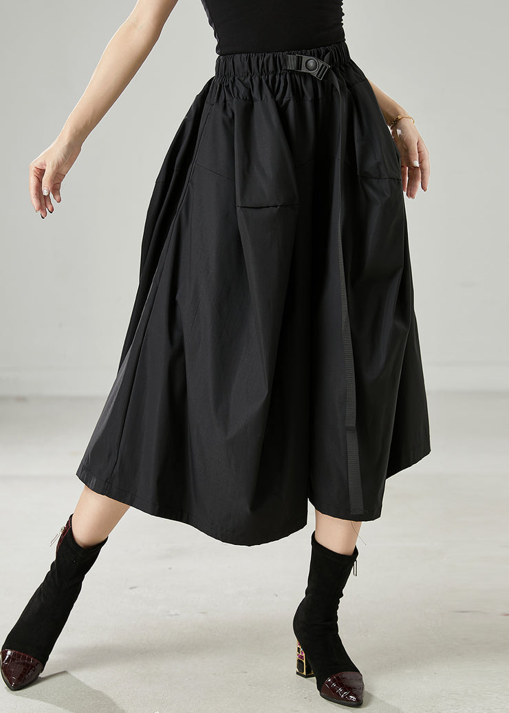 Black Cotton Wide Leg Pants Trousers Oversized Summer