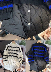 Black Cozy Patchwork False Two Pieces Knit Tops O Neck Fall