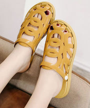 Black Hollow Out Splicing Casual Comfy Slide Sandals