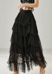 Black Layered Tulle A Line Skirt Exra Large Hem Summer