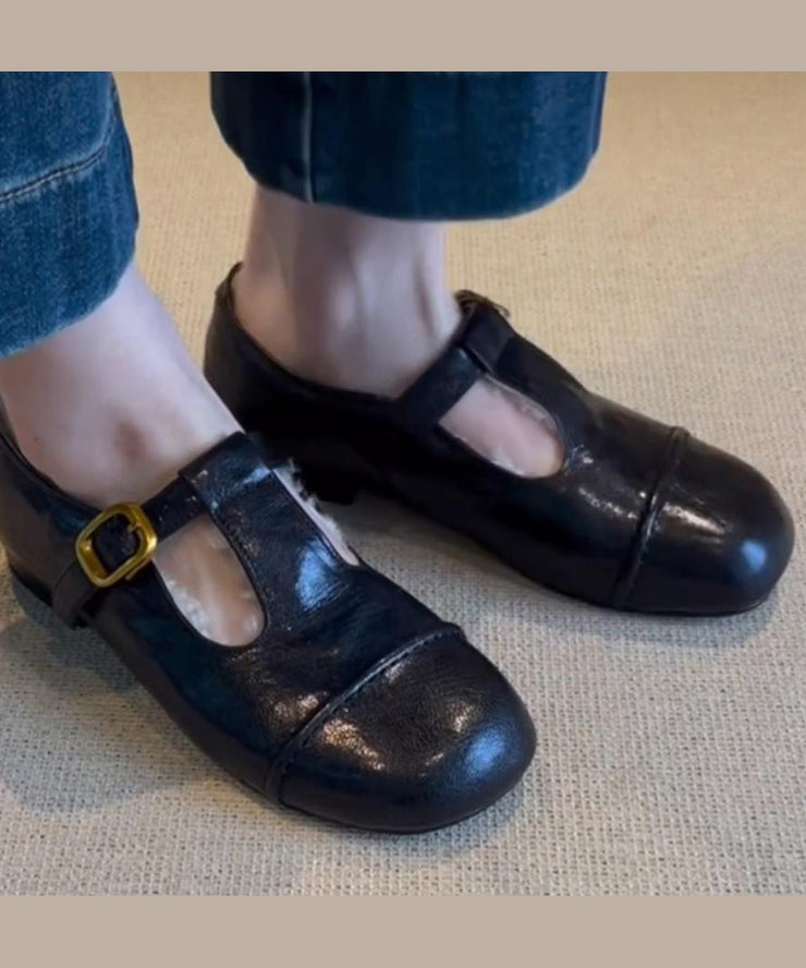 Black Loafers Sheepskin Comfy Splicing Fuzzy Wool Lined