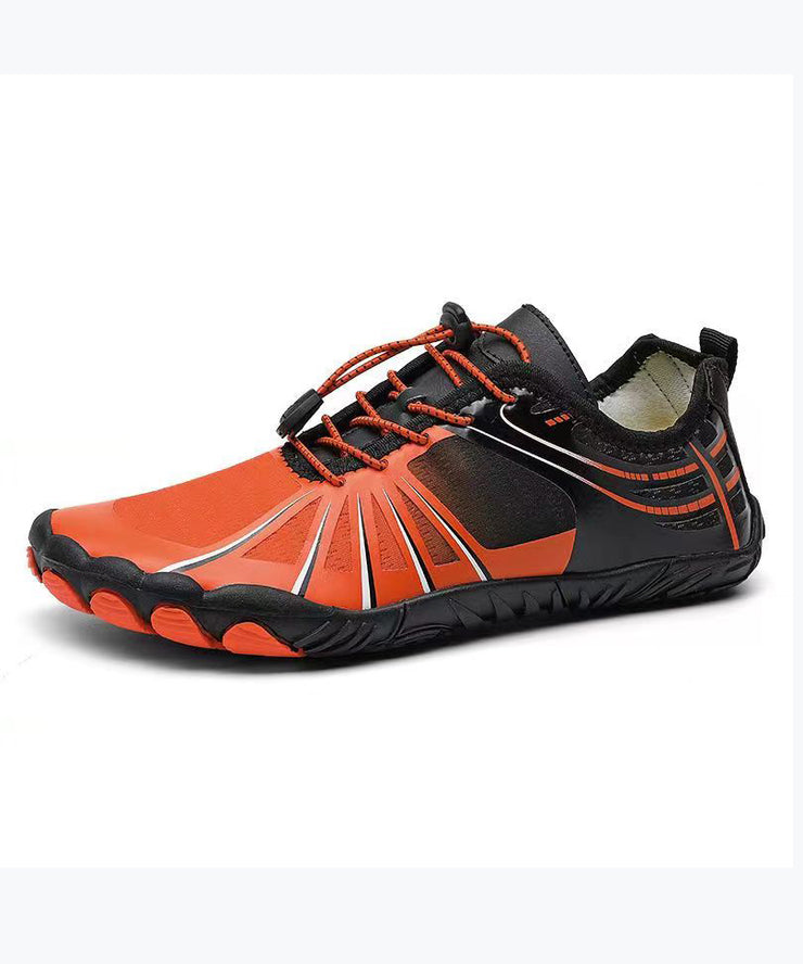 Black Orange Soft Comfy Breathable Mesh Flat Shoes