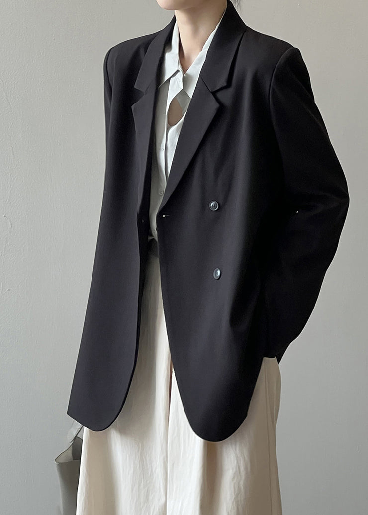 Black Pockets Boutique Suit Coats Notched Spring