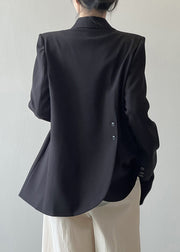 Black Pockets Boutique Suit Coats Notched Spring