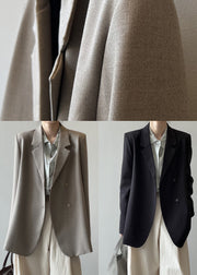 Black Pockets Boutique Suit Coats Notched Spring