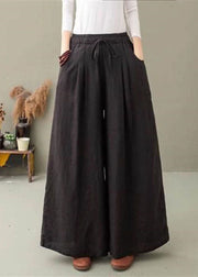 Black Linen Pants Wide Leg Pants