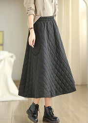 Black Pockets Fine Cotton Filled Skirts Exra Large Hem Winter