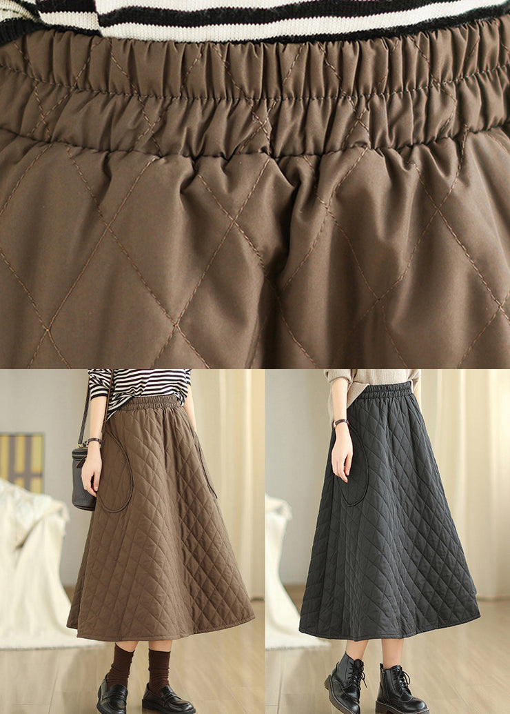 Black Pockets Fine Cotton Filled Skirts Exra Large Hem Winter