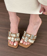 Black Print Fashion Splicing High Heel Slide Sandals Peep Toe
