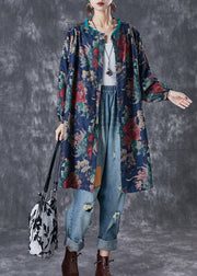 Black Print Linen Shirt Dress Ruffled Fall