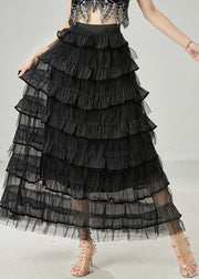 Black Silm Fit Tulle Party Skirt Exra Large Hem Spring