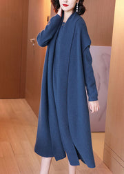 Blue Warm Knit Two Piece Set Women Clothing Oversized Winter