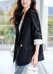 Bohemian Black Oversized Patchwork Fake Two Piece Jacket Spring