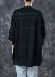 Bohemian Black Oversized Patchwork Lace Cardigan Spring