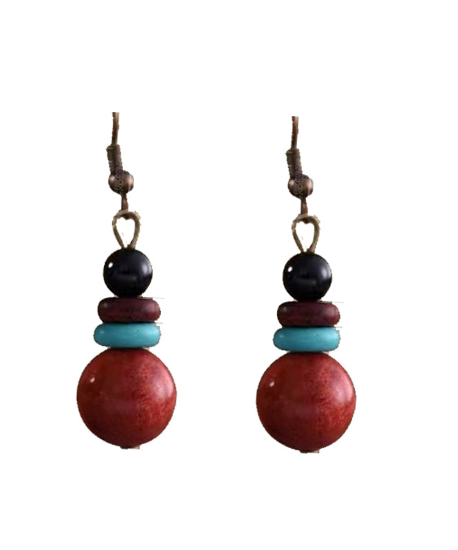 Bohemian Ethnic Style Wood Beads Vintage Drop Earrings