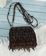 Bohemian Ethnic Style Wooden Tasseled Messenger Bag