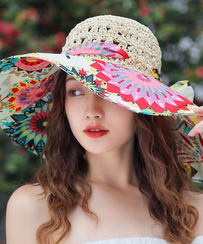 Bohemian Green Hollow Out Grass Weaving Sun Hat